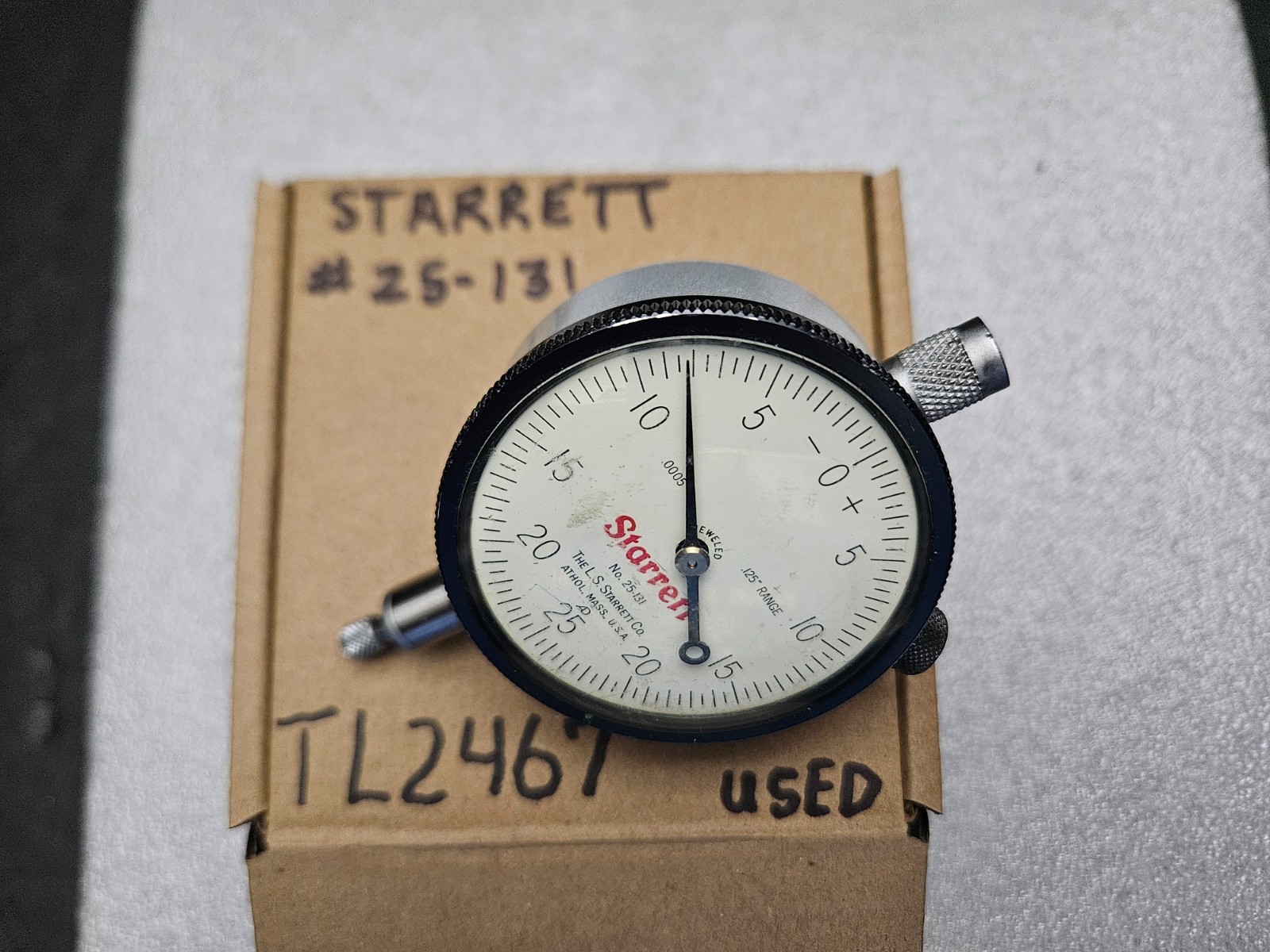 STARRETT #25-131 DIAL TEST INDICATOR .0005" .125" RANGE USA (TL2467)