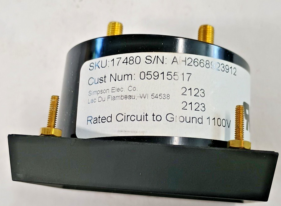 Simpson 17480 Panel Meter 0-10 DCA 3.5 UL Cent