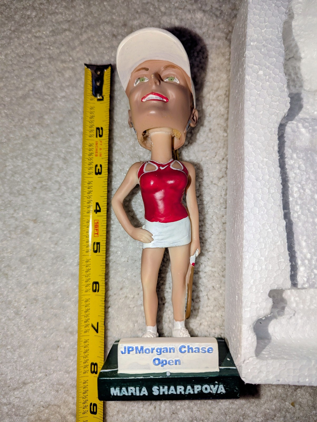 NEW IN BOX VINTAGE 2004 MARIA SHARAPOVA BOBBLE HEAD TENNIS SGA JP MORGAN CHASE