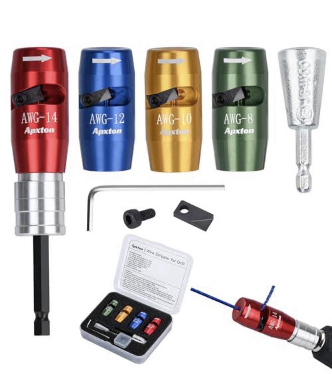Wire Stripper for Drill, US Standard Electric Wire Stripper Tool for Drill, W...