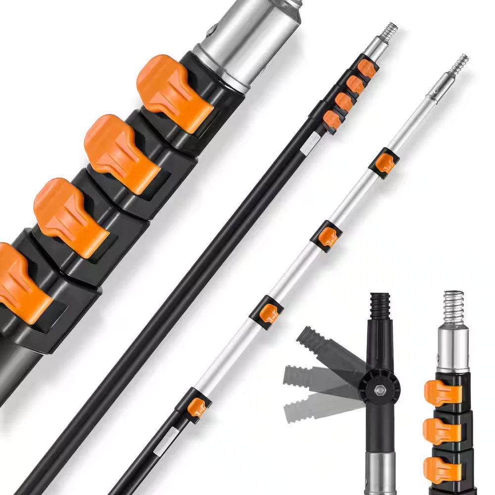 7-30 FT Telescopic Extension Pole, Multi-Purpose, Flip-Lock Design Free Ship
