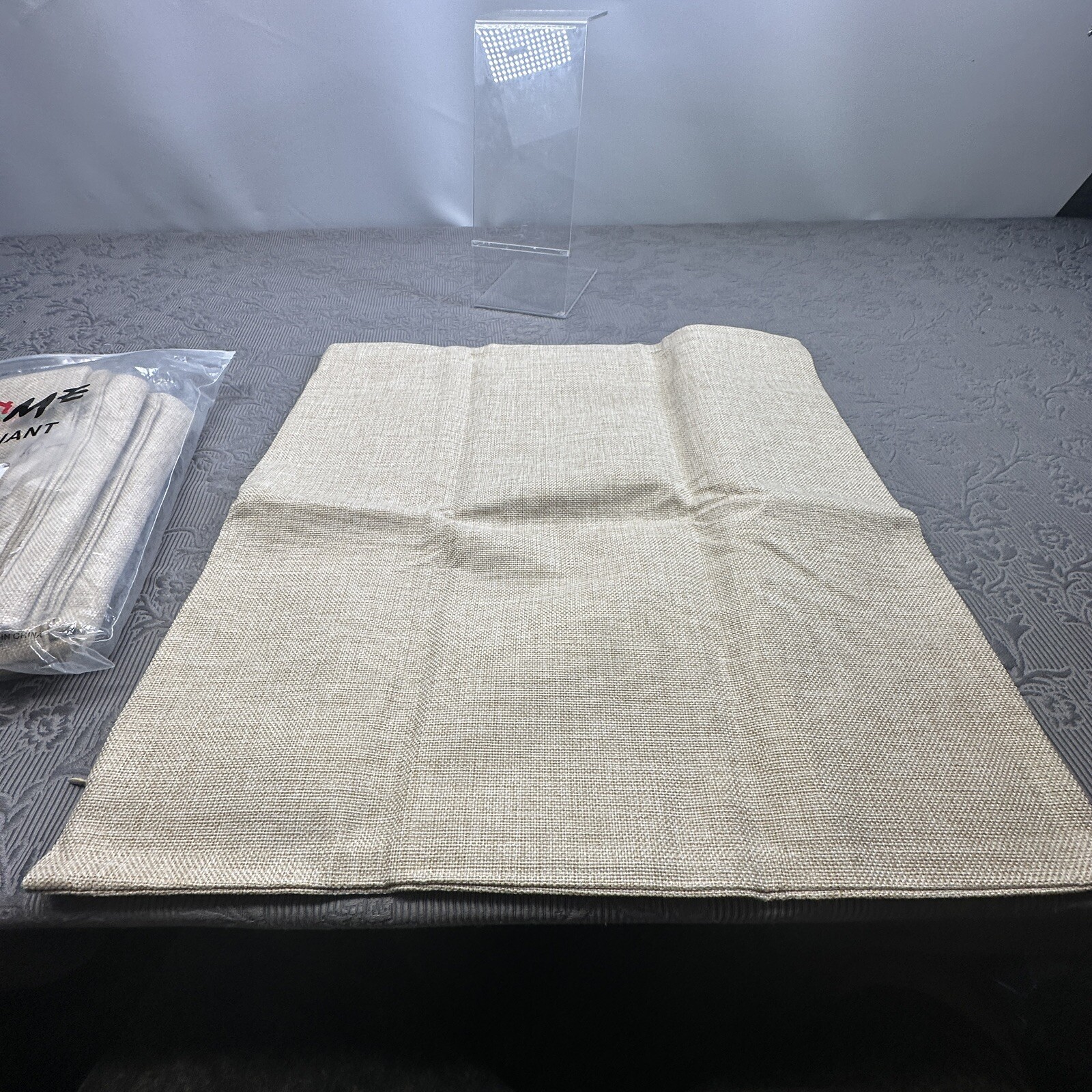 Home Brilliant Four Linen Burlap Square Cushion Cover 45cm 17.5x17.5”