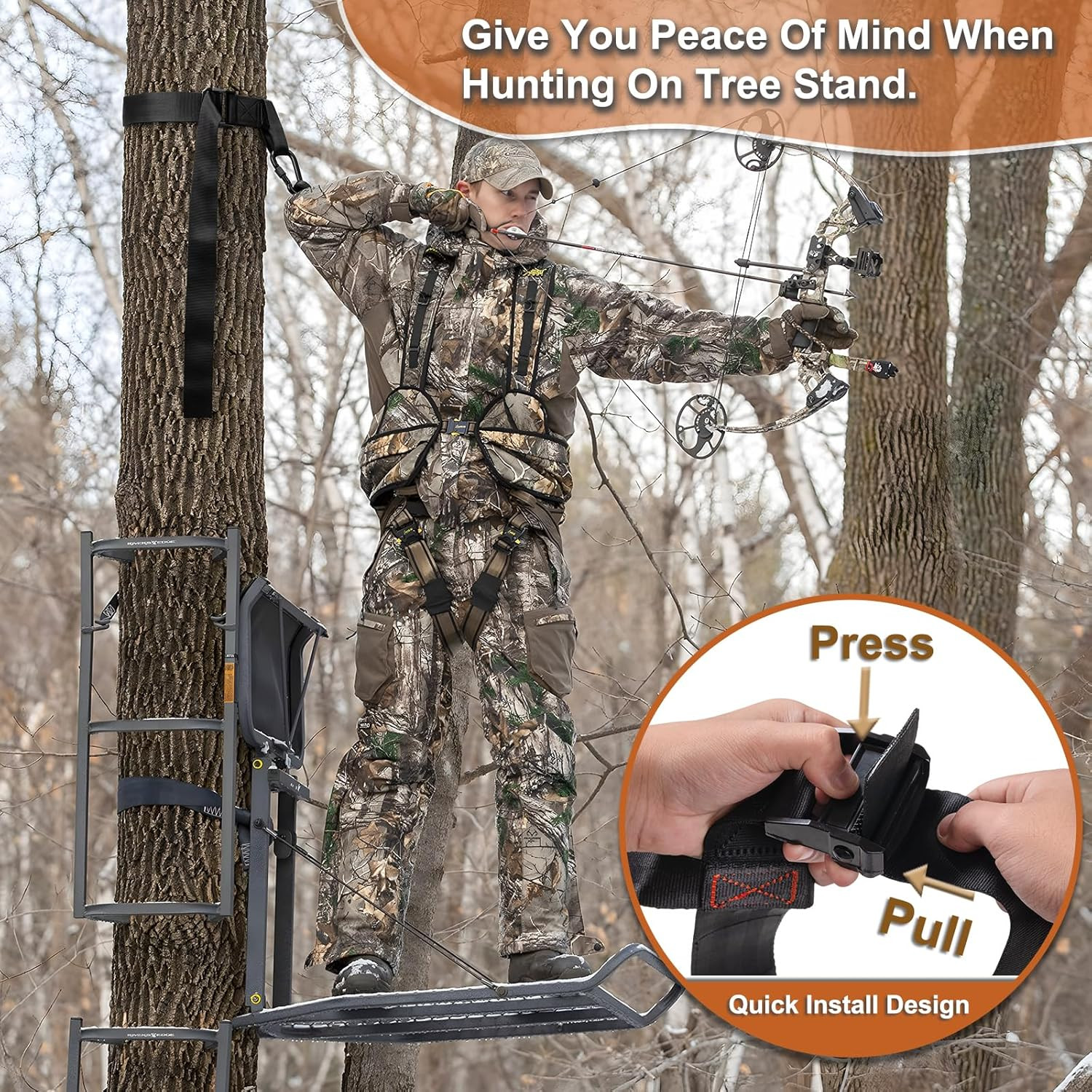 Tree Strap Hunting, Hunting Safety Harness Tree Strap, Tree Stand Safety Strap,