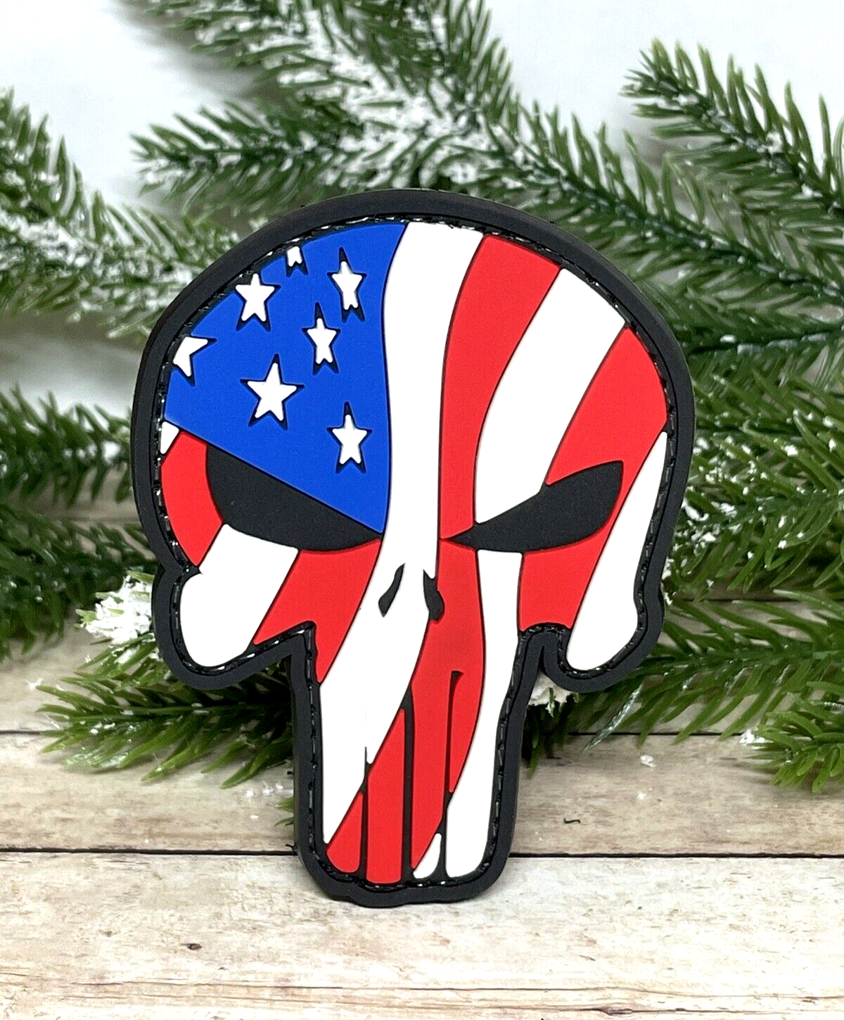 Punisher PVC Patch - Tactical Morale Patch - Punisher USA Flag Patch - Hook Back