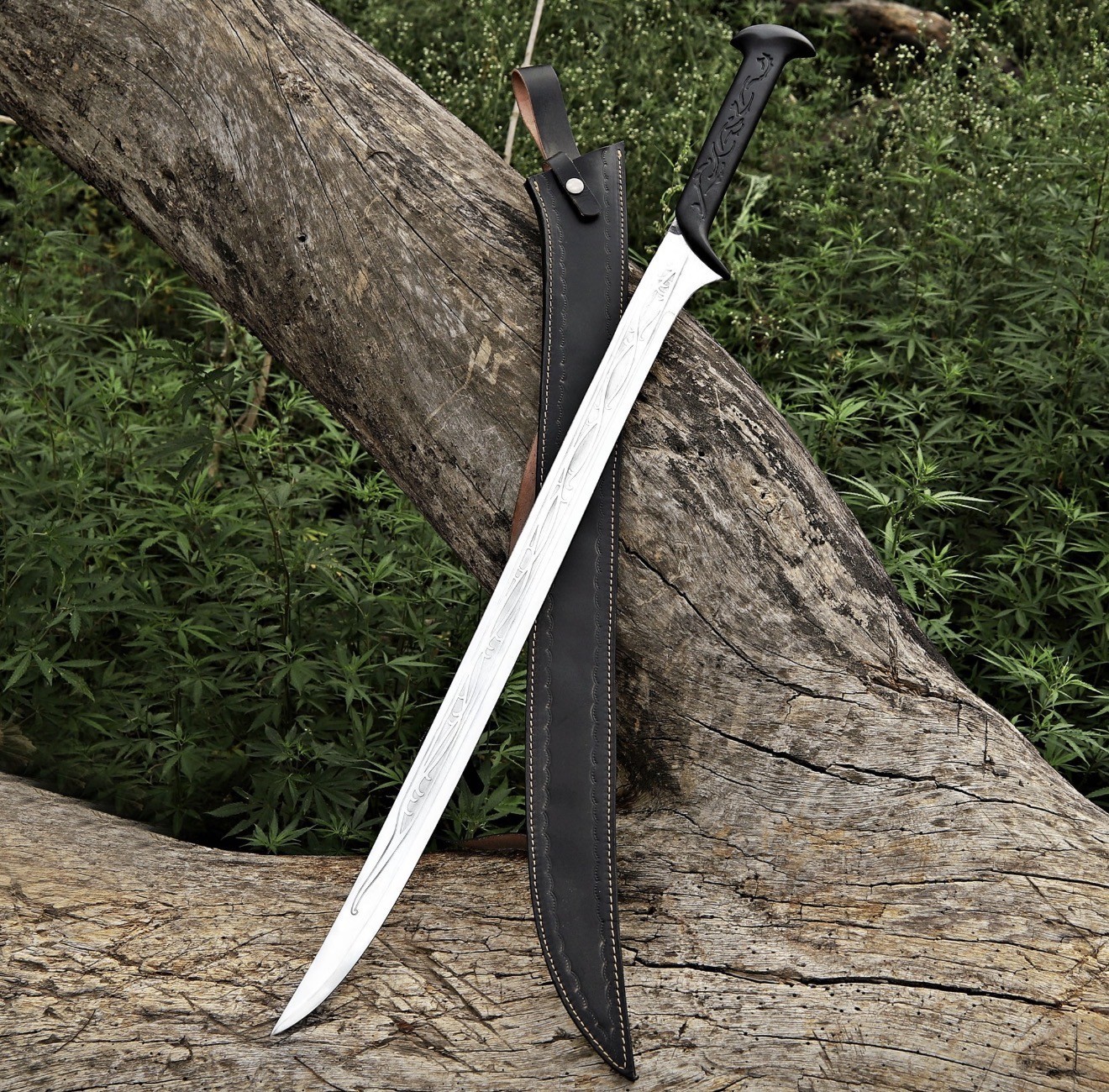 Elvish Sword D2 Tool Steel With Leather Sheath Best Gift