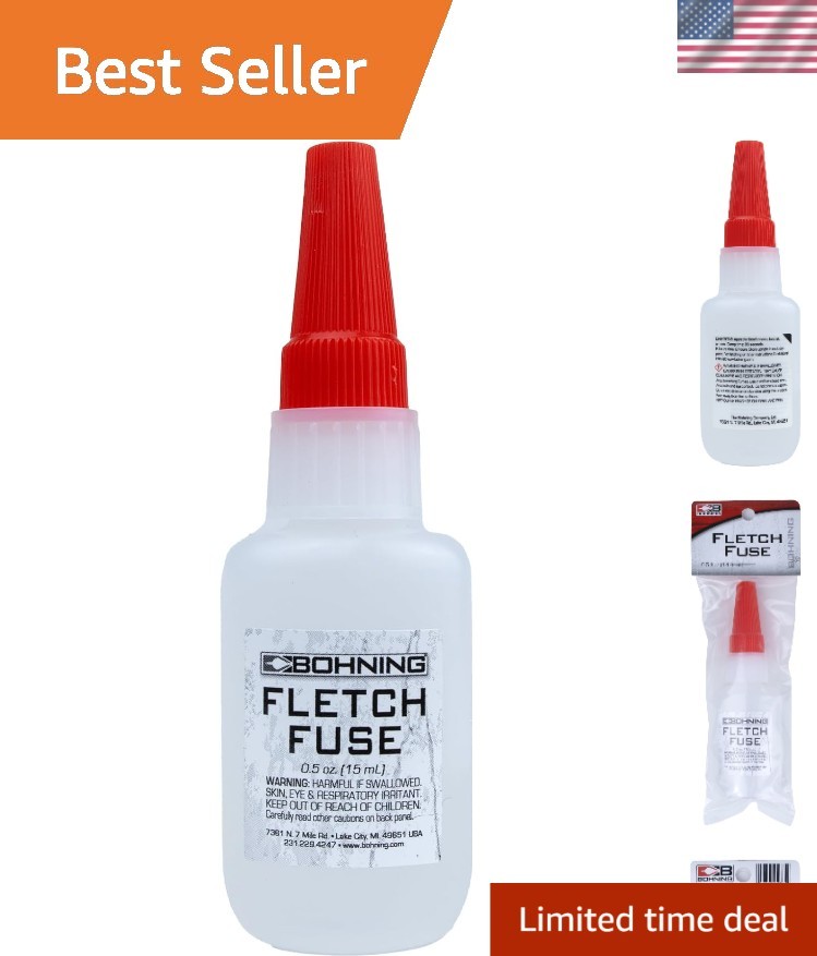 Fletch Fuse Instant Glue 1/2 oz - Reliable, Water-Resistant Adhesive for Archery