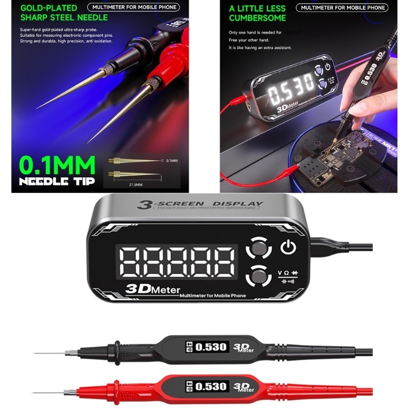 Tripled Screen Multimeter Mobile Repair Capacitance Resistance Voltage Measure