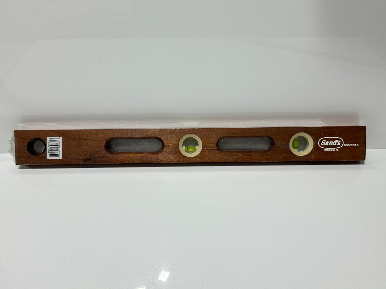 NOS Sand’s USA Made (Neodesha KS) 24” 10-24 Mahogany Beam Level (2 Vials), NEW