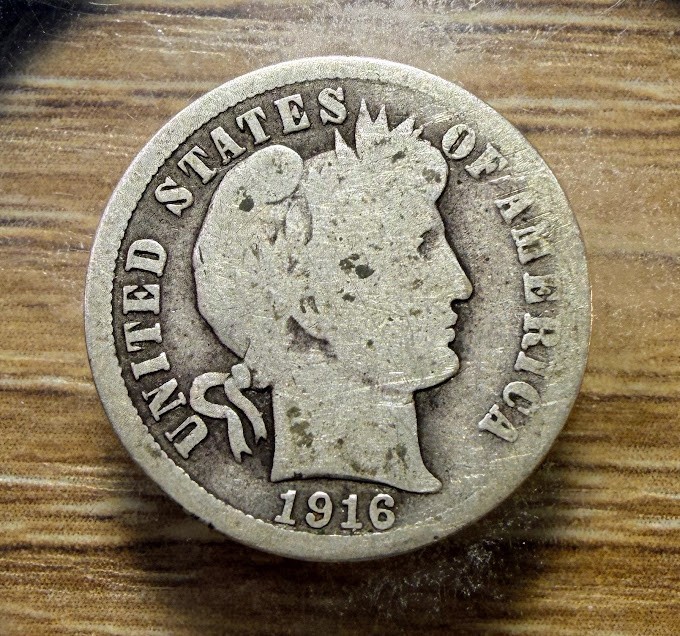 1916-P Barber Dime - Actual Silver Coin Shown - Free Shipping & Tracking INV388