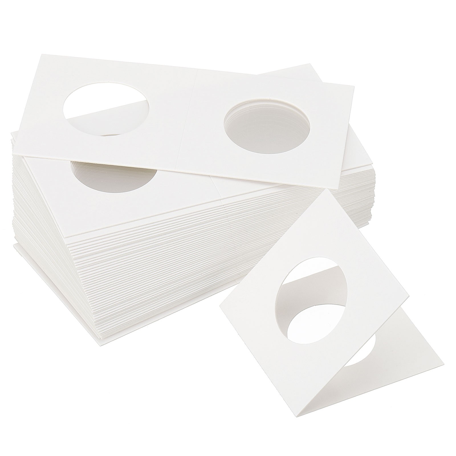 2x2 Coin Flips, 400 Pack 26.5mm Cardboard Coin Holder Paper Coin Holders, White