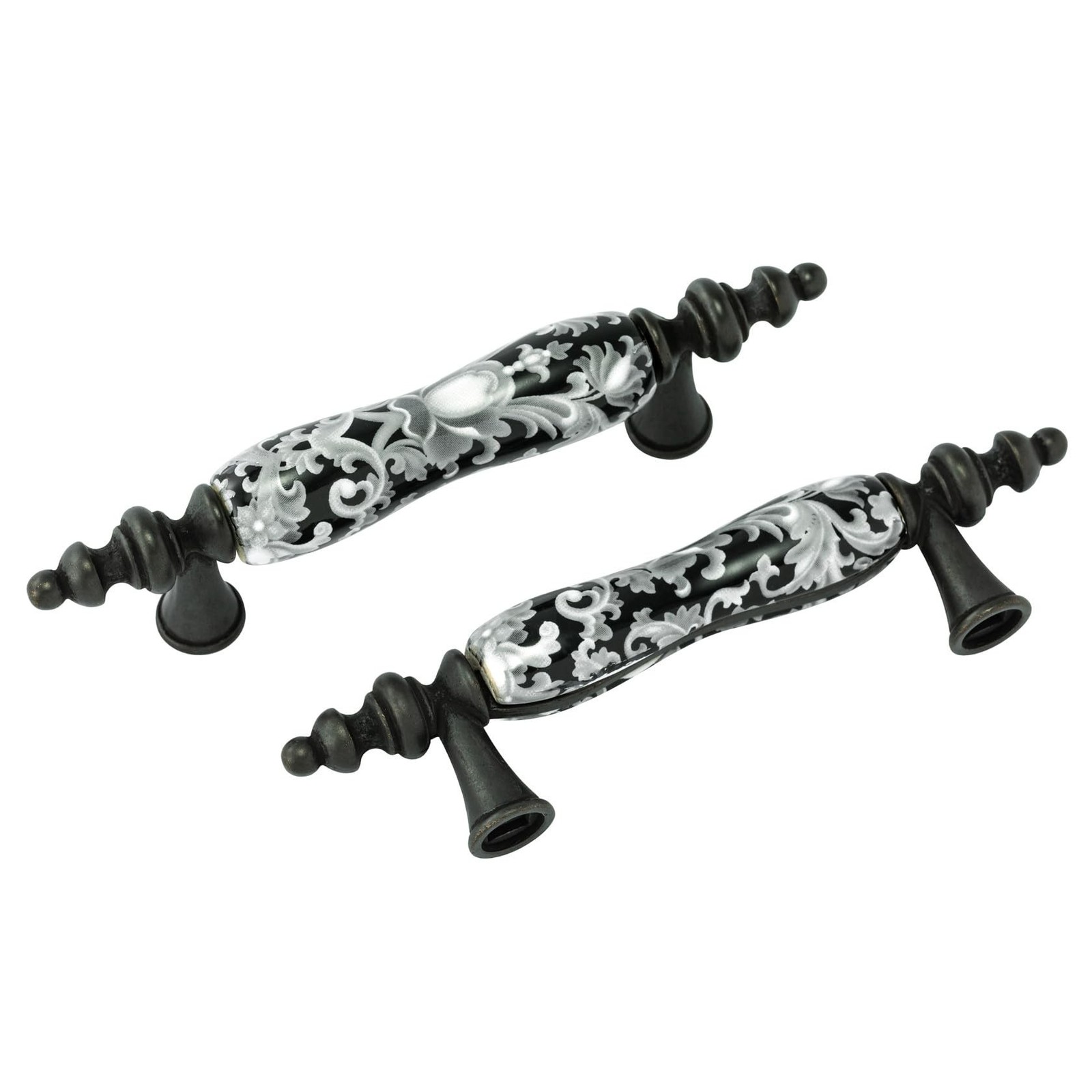 6 Pack Ceramic Drawer Pull Dresser Cabinet Pull Handle (6, 3" hole centers) |...