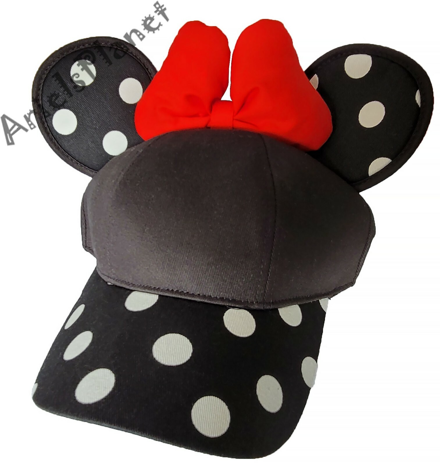 Disney Parks WDW  Black Minnie Mouse PolkaDot Adult Hat Cap Ears