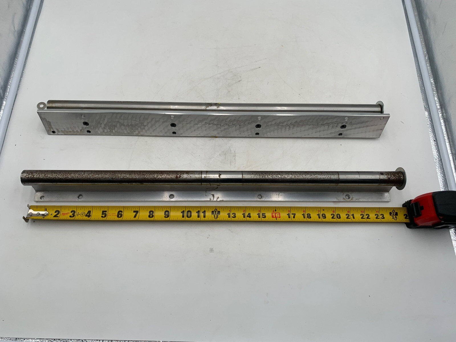 2x 24-inch LongCustom Made Pillow Block Sliding Rails 1-inch Shaft Need Polished
