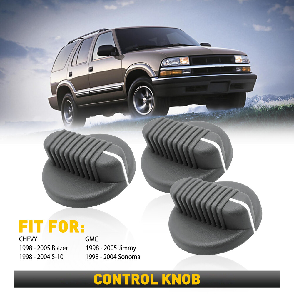 3PCS A/C Heater Temperature Climate Control Knob Set For 1998-2004 Chevy S-10