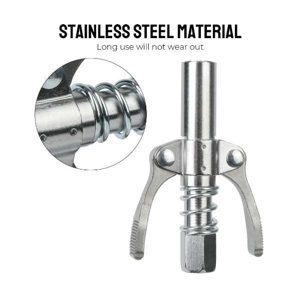 Grease Gun Coupler Double Handle High Pressure Quick Release Lock Oil Nozzles