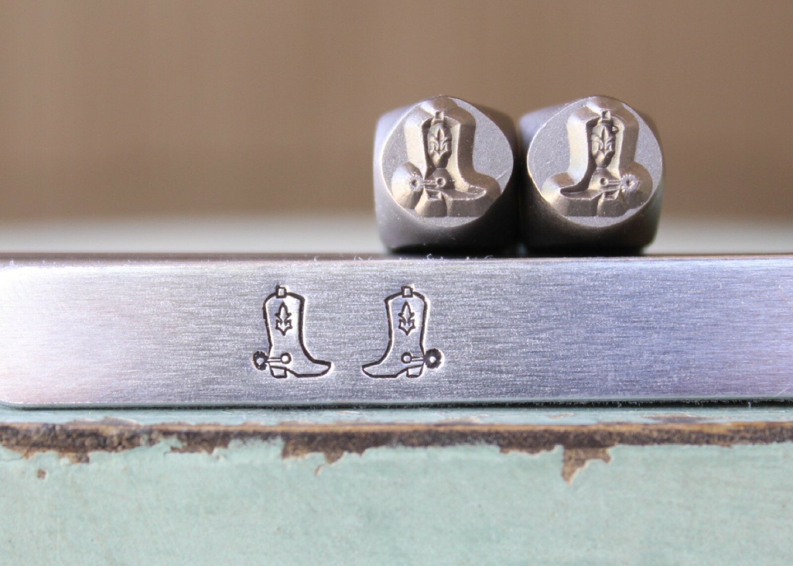 SUPPLY GUY 6mm Western Cowboy Boot Metal Punch Design 2 Stamp Set SGCH-471472