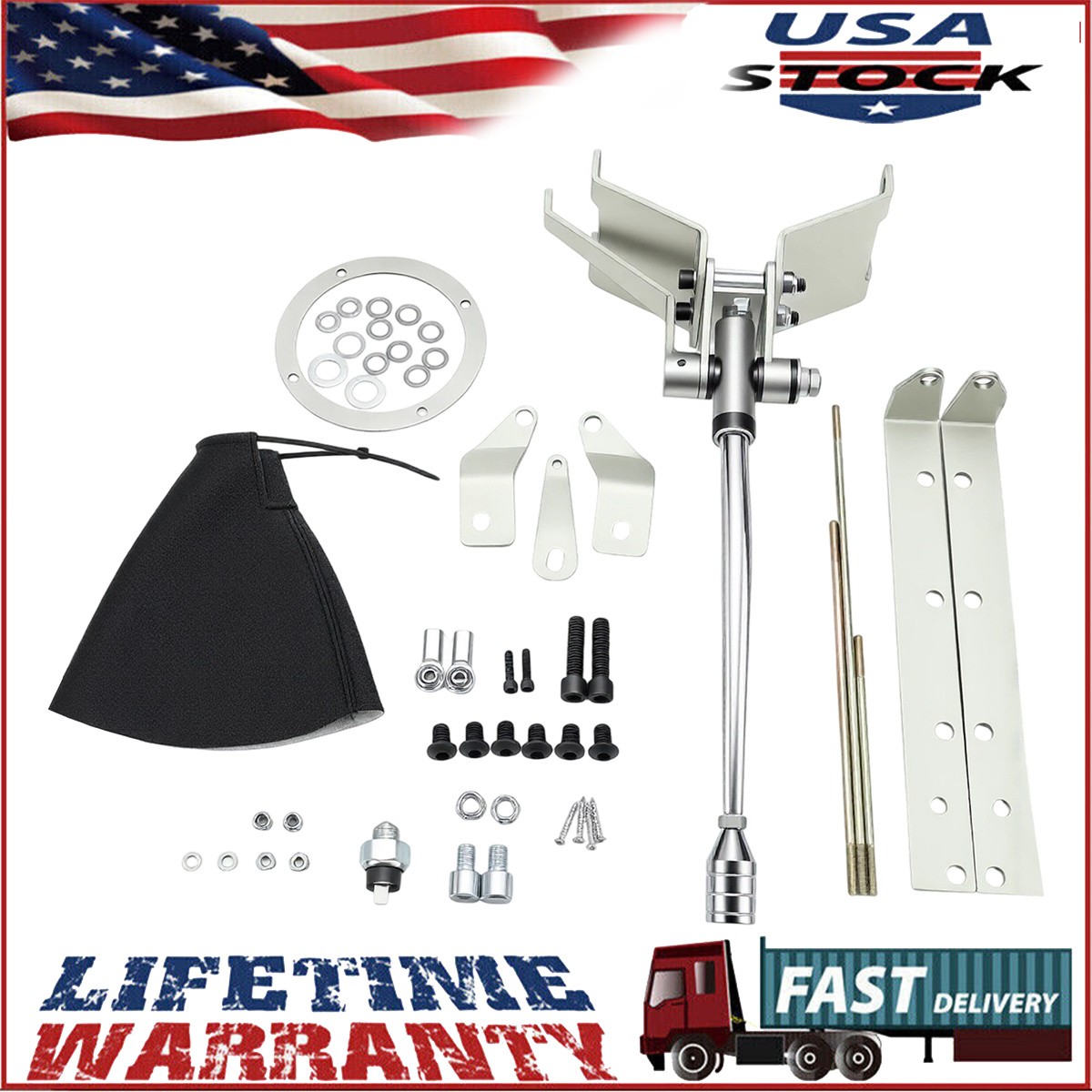 For GM Turbo 400 TH400 Shifter Kit Floor Mount Automatic Transmission 12" US