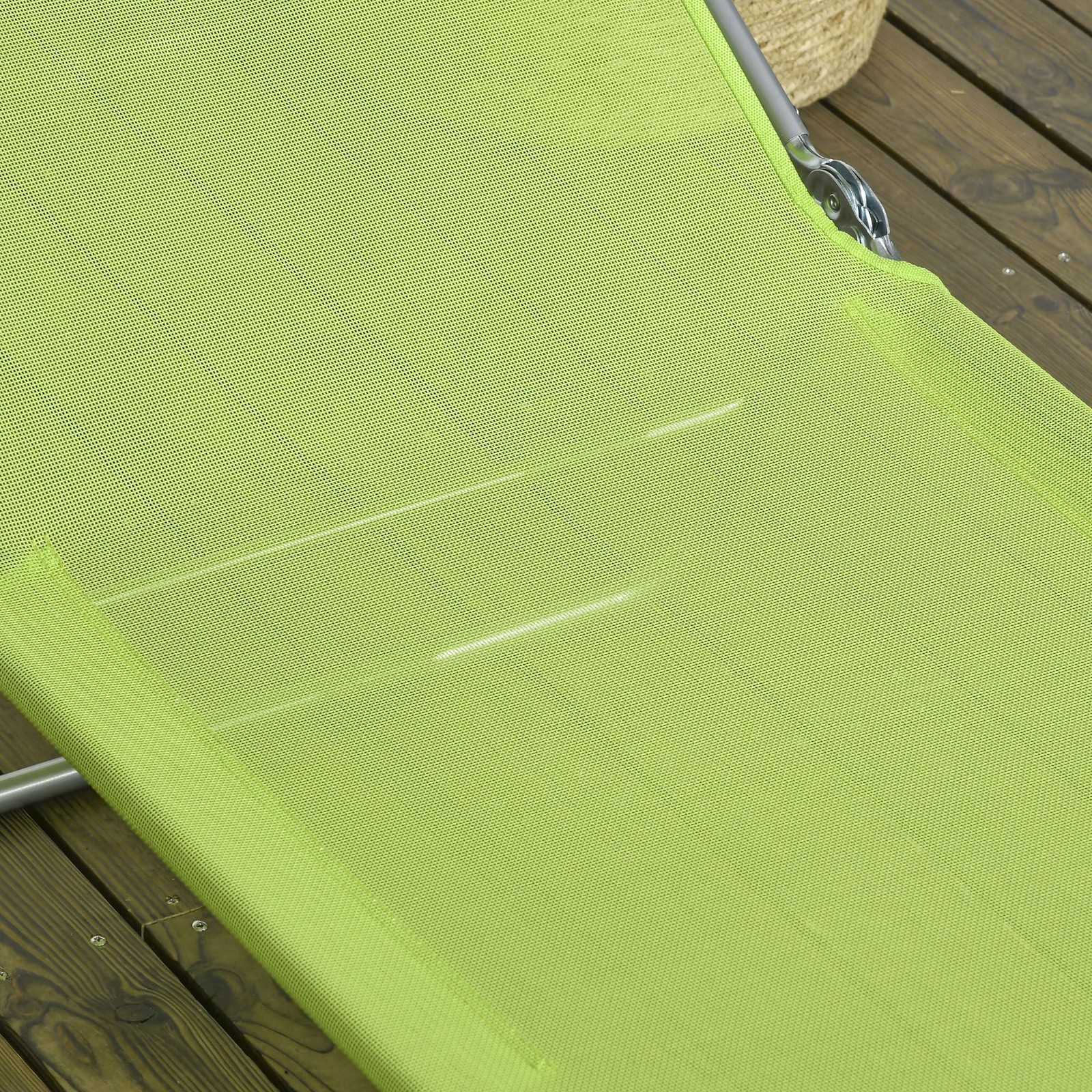 Leisure Lounge Chairs, 2-Pack Folding Chaise, Extended Backrest, Green