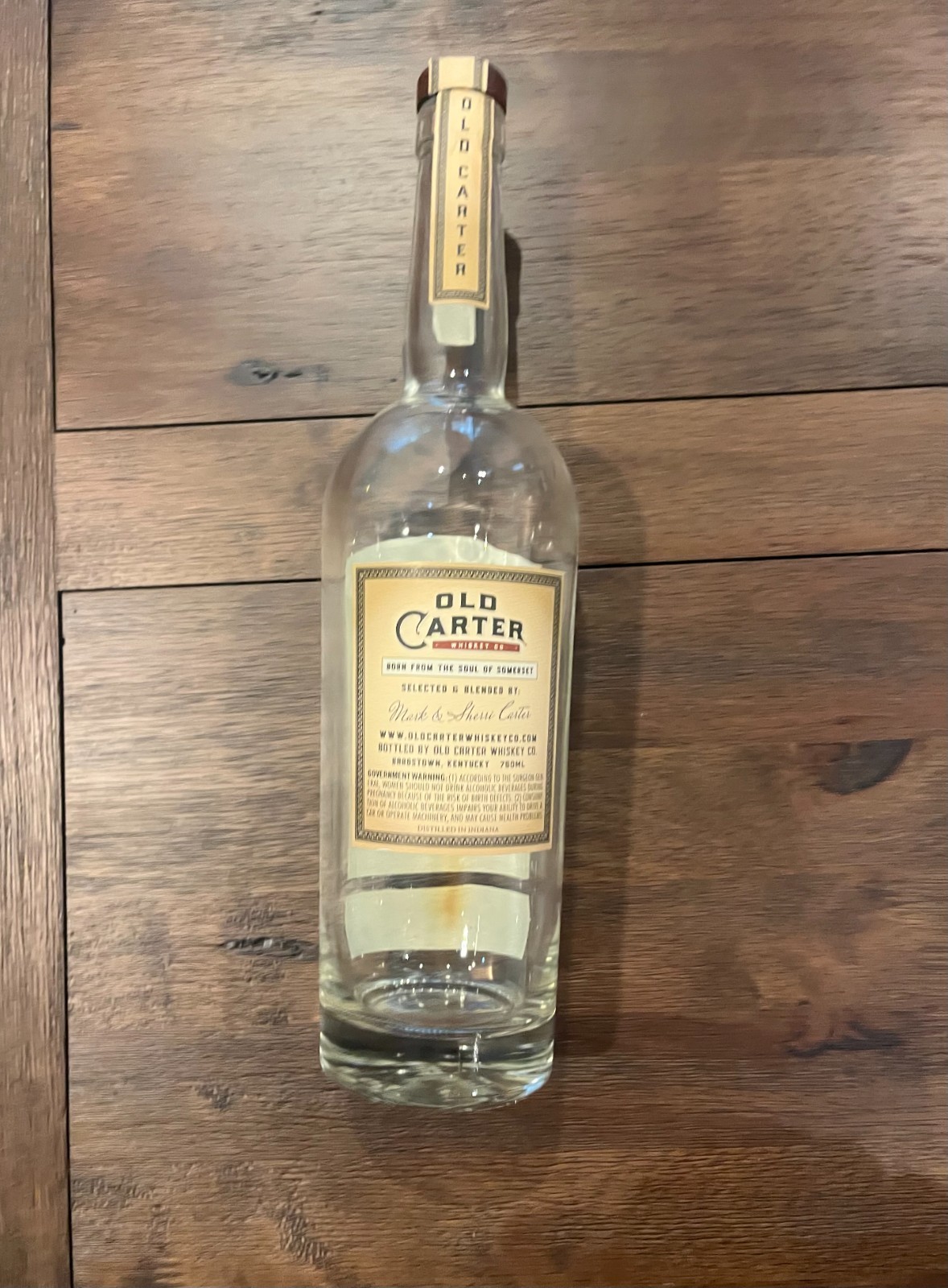 Old Carter Straight Bourbon Whiskey Batch 5 Unrinsed Bottle