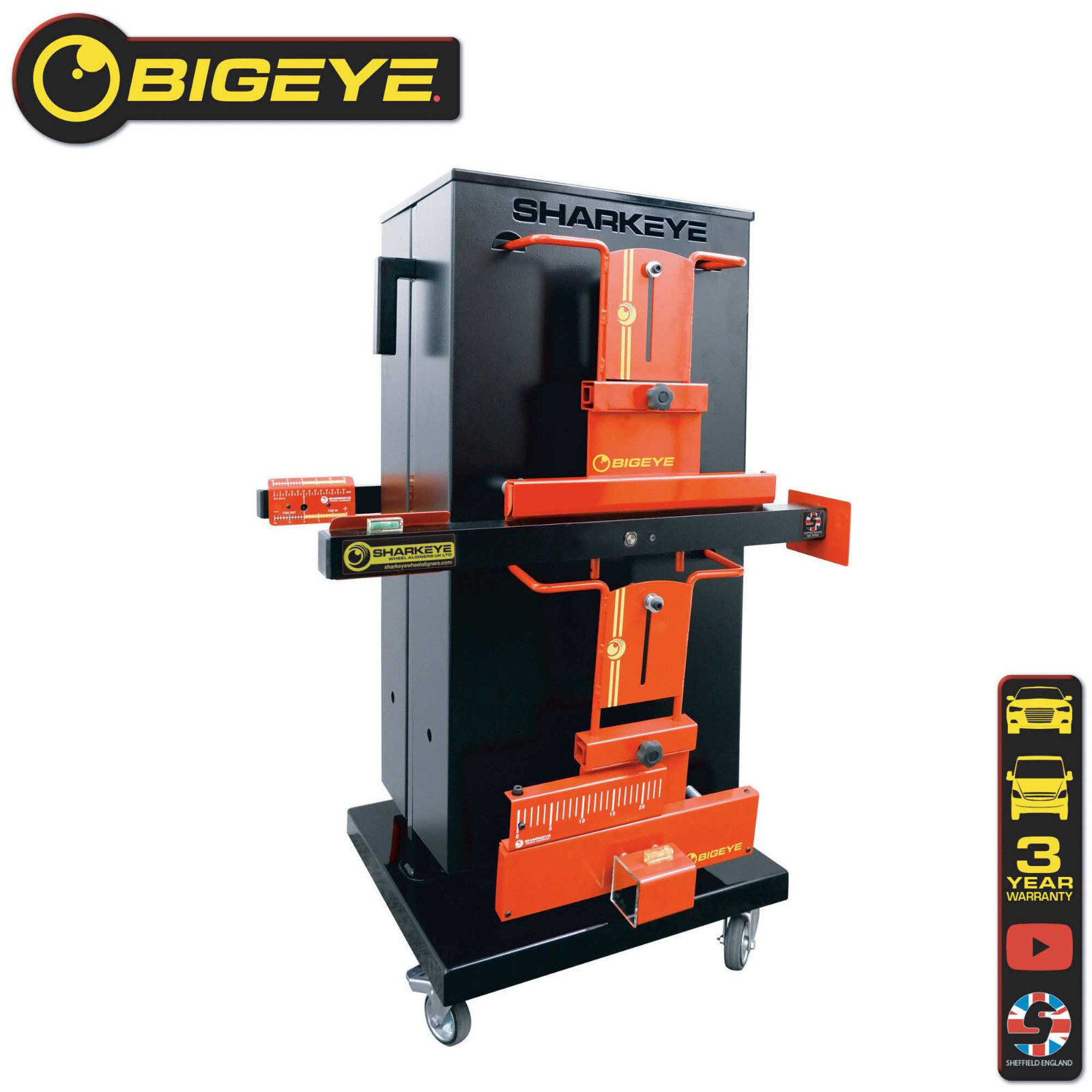 SharkEye BigEye - Green Laser 4 Wheel Alignment System. Made in Sheffield UK.