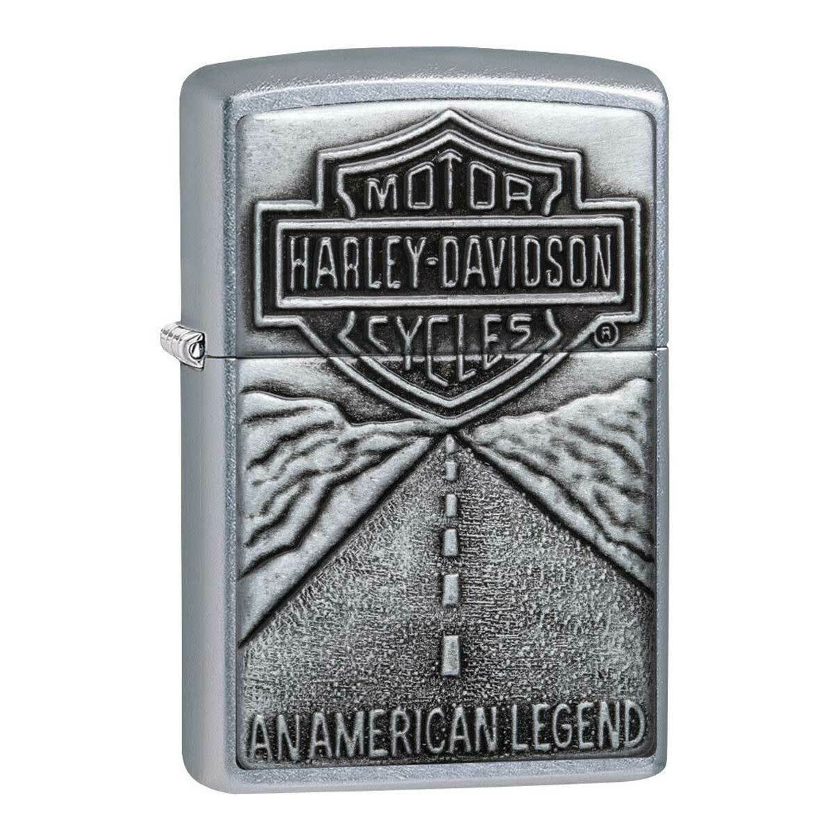 Zippo Windproof Lighter Harley Davidson Bar and Shield on Street Chrome 20229