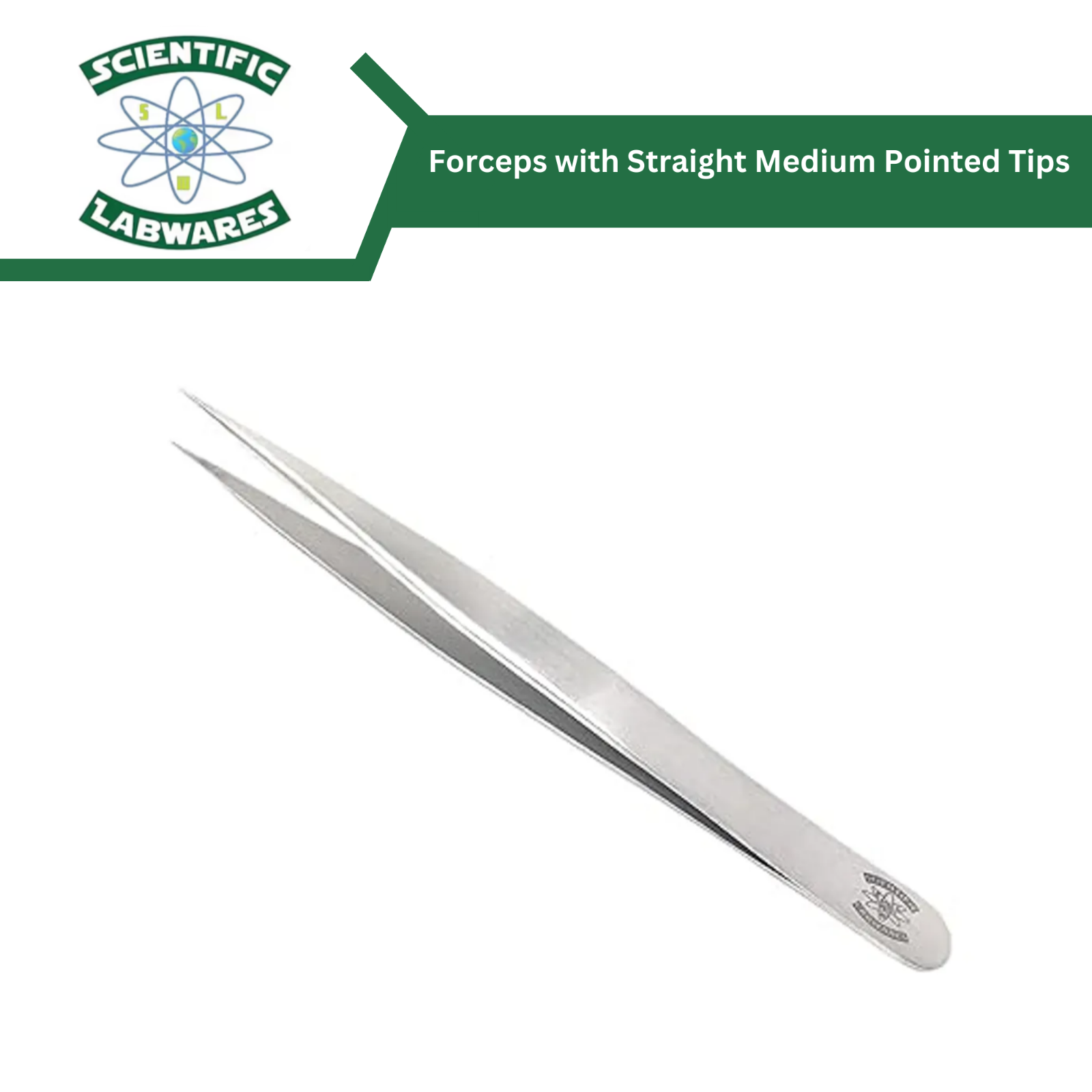 Scientific Labwares Serrated Lab Forceps with Straight Medium Pointed Tips