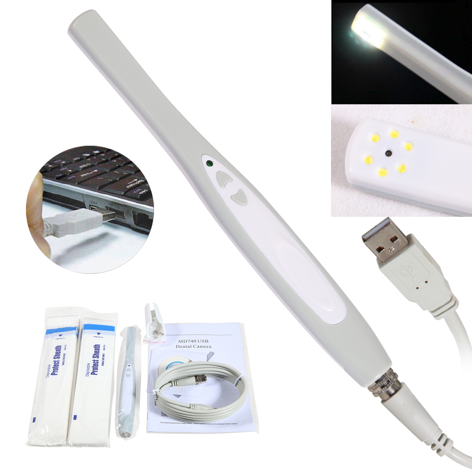 MD740 Dent Intraoral Camera USB-X Digital Imaging Intra Oral NEW / Sleeve