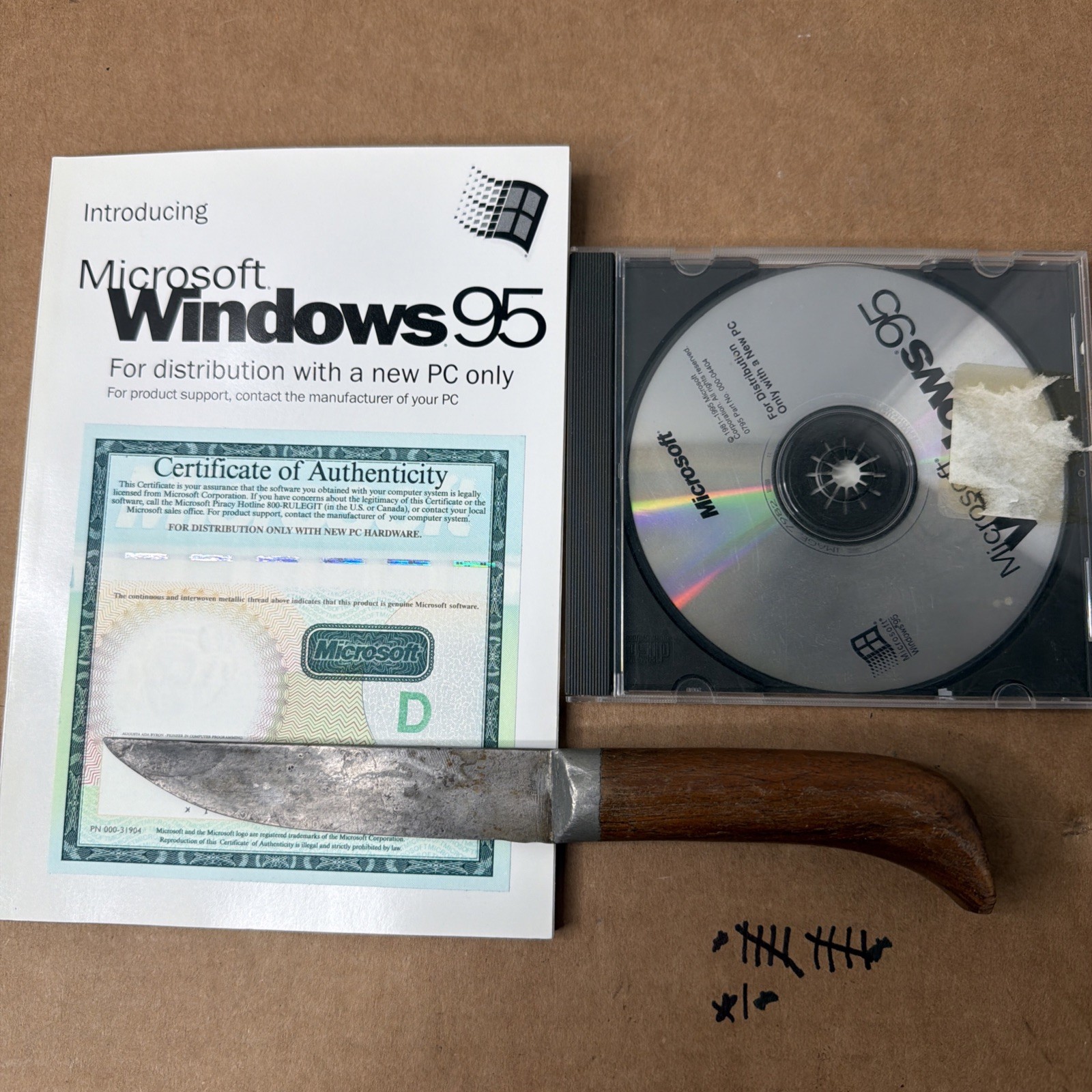 Microsoft Windows 95 Original Install CD-ROM, COA/Product Key & User Guide Used