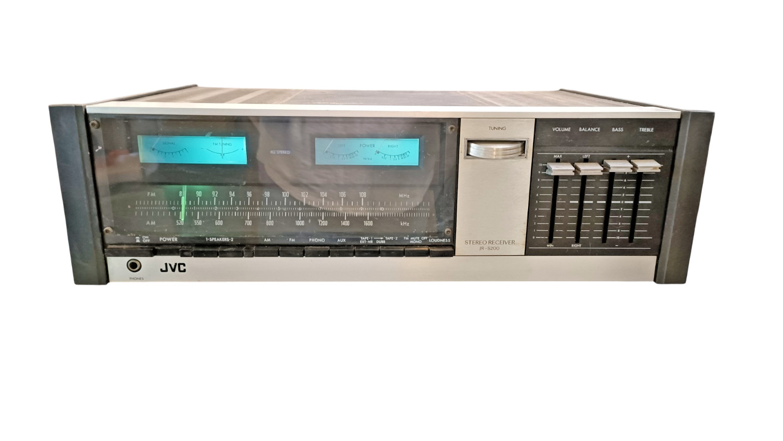 Vintage JVC JR-S200 Stereo Receiver Powers On