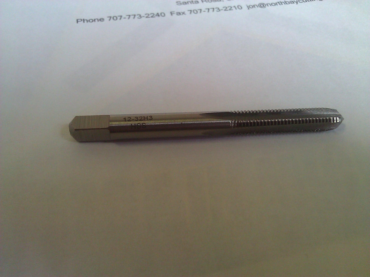12-32 GH3 HIGH SPEED STEEL 4 FLUTE PLUG TAP