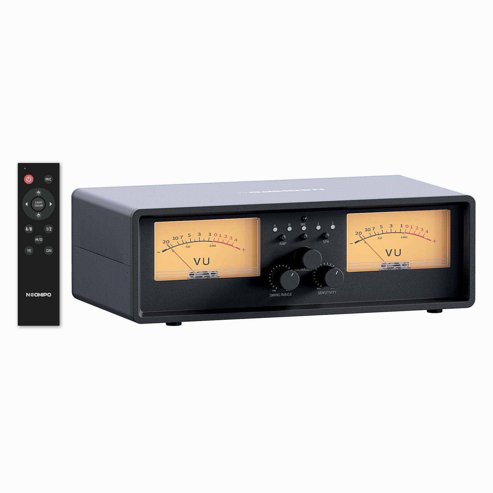 ET30 Amplifier Speaker Switcher 2-in-2 Out Dual Analog VU Meter DB Panel Display