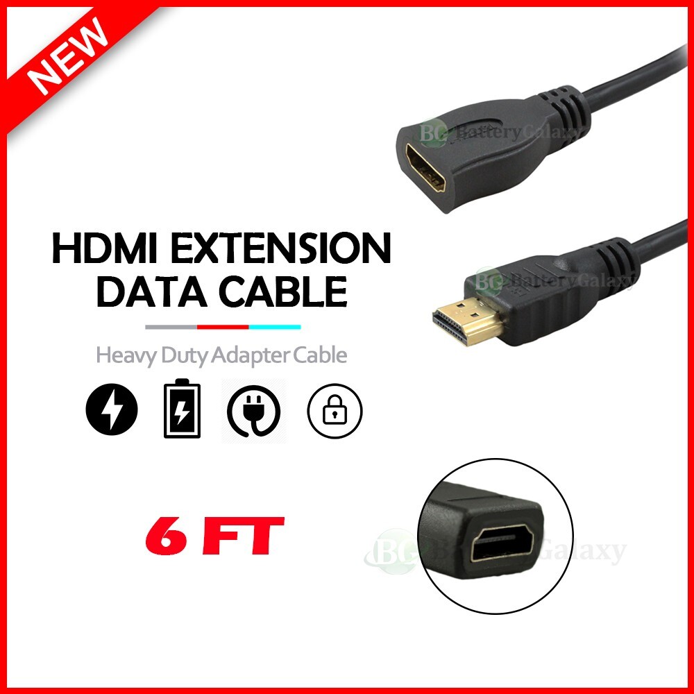6FT HDMI 2.0 4K Male to Female Extension Adapter Dongle Port Saver Cable