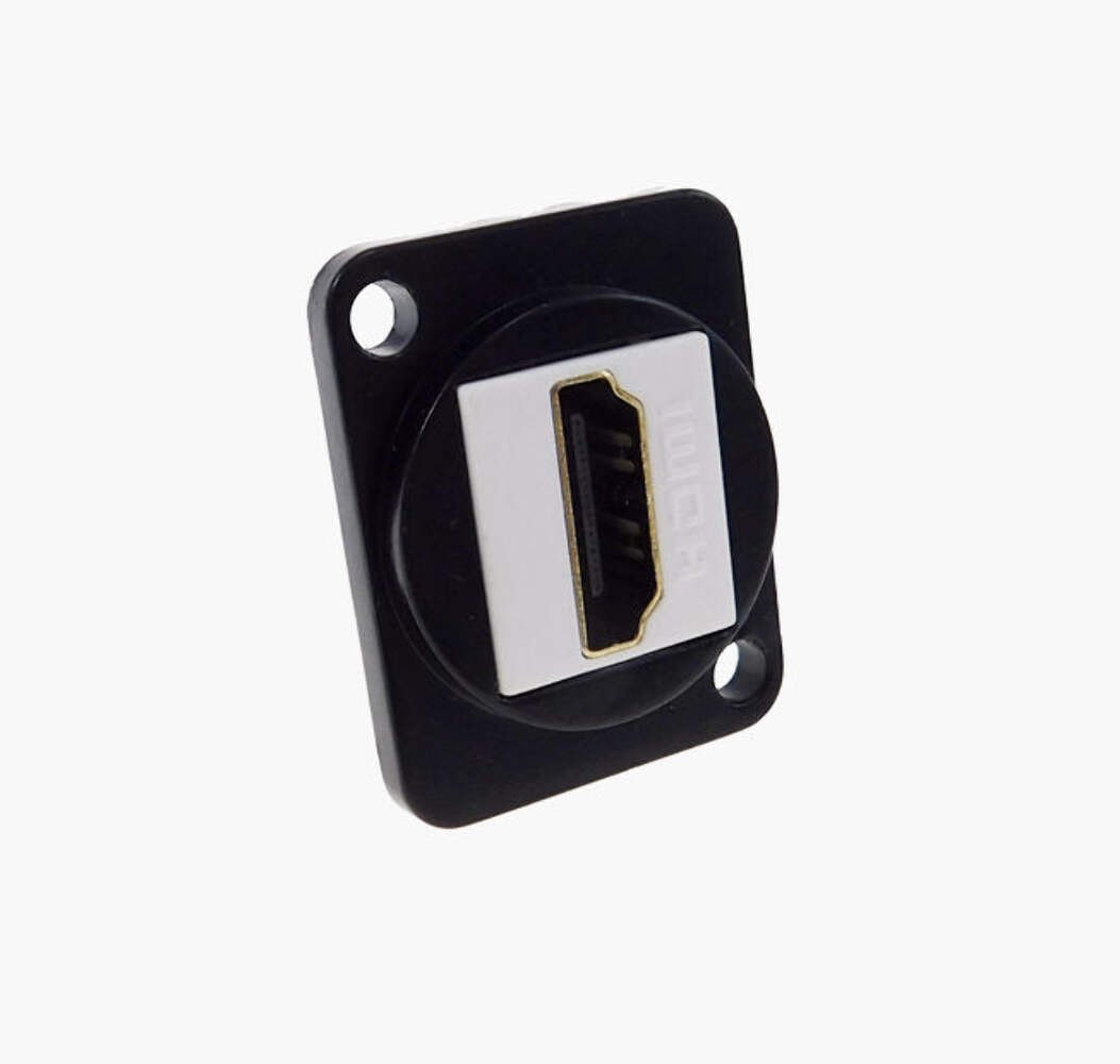 PROCRAFT LY-421 HDMI Feed-Thru D Type Panel Mount Connector BLK w/ WHT