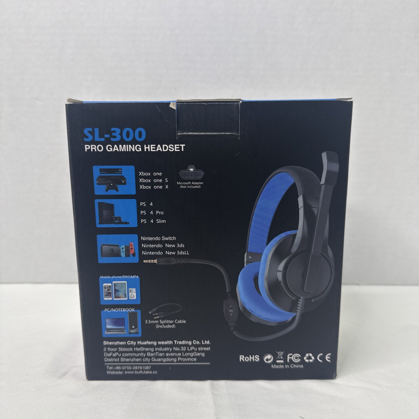Butfulake SL300 Pro-Gaming Headset, Blue, Wired Headset, Tested