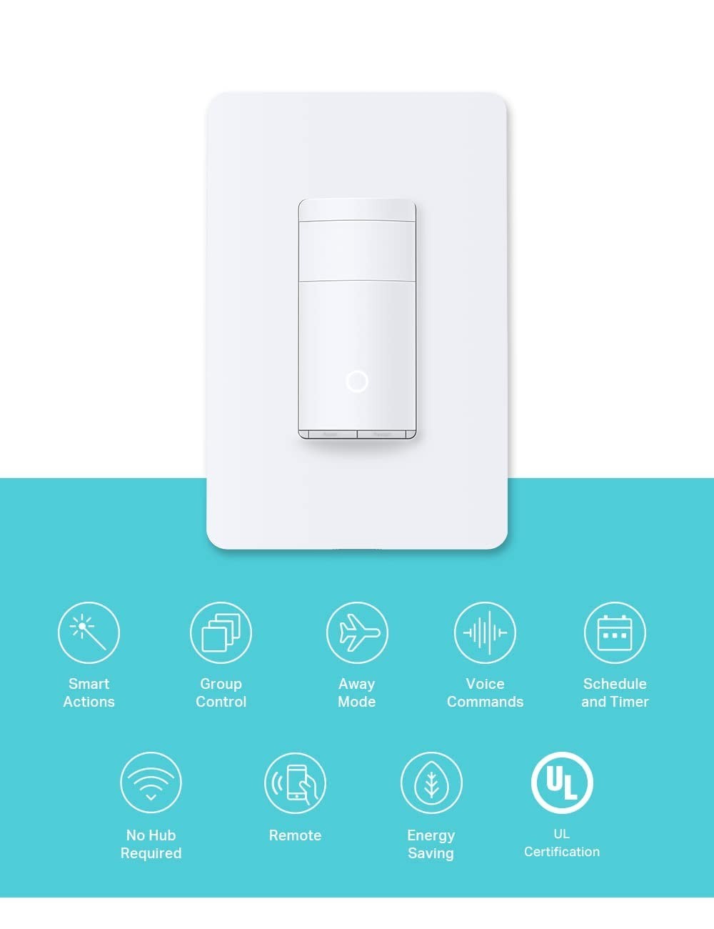 Smart Home Motion Sensor Light Switch, 2-Pack, Compatible with Alexa & Google