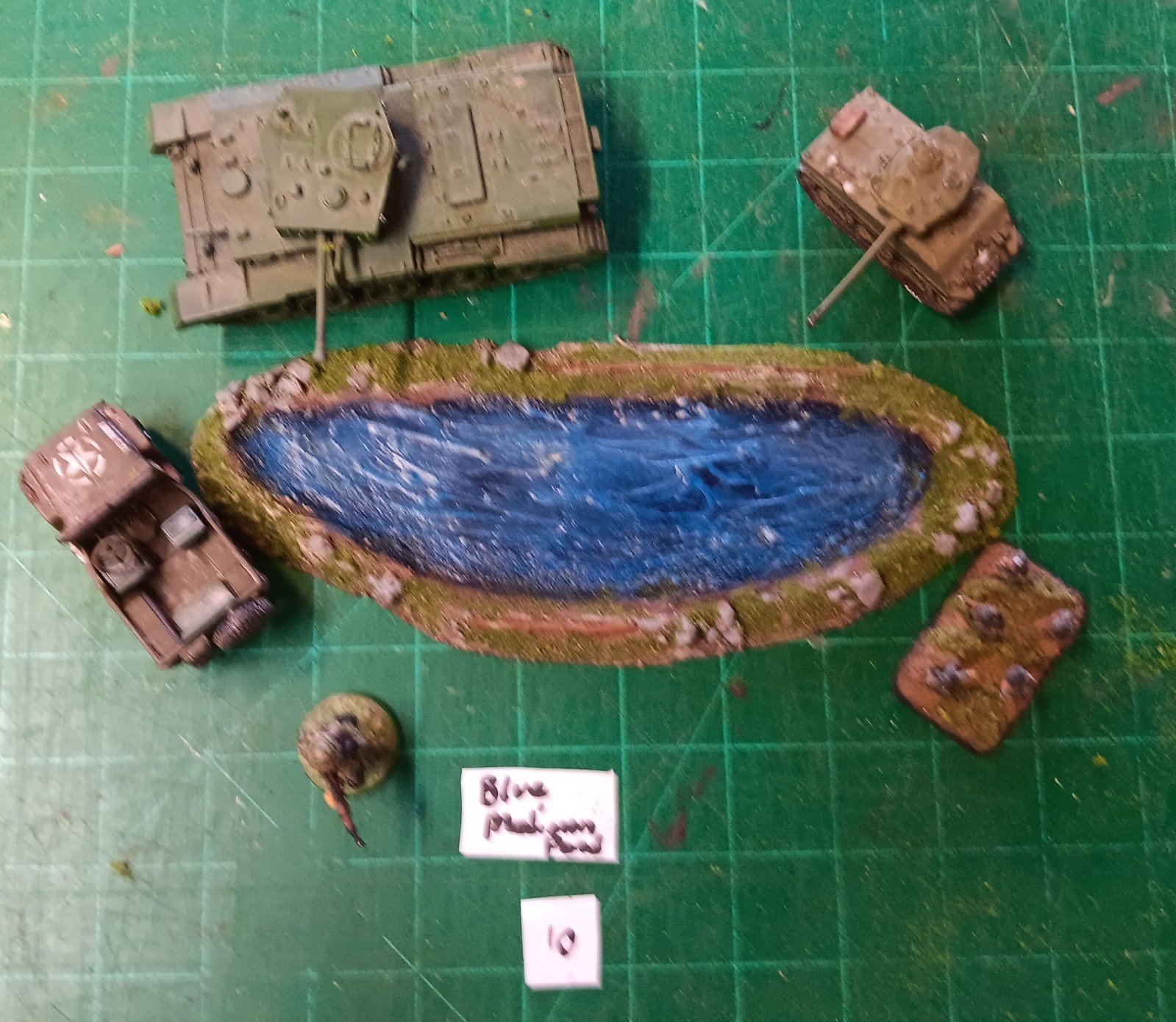 28mm 15mm Warhammer 40k,Bolt action FOW WW2 wargaming Medium Pond #10