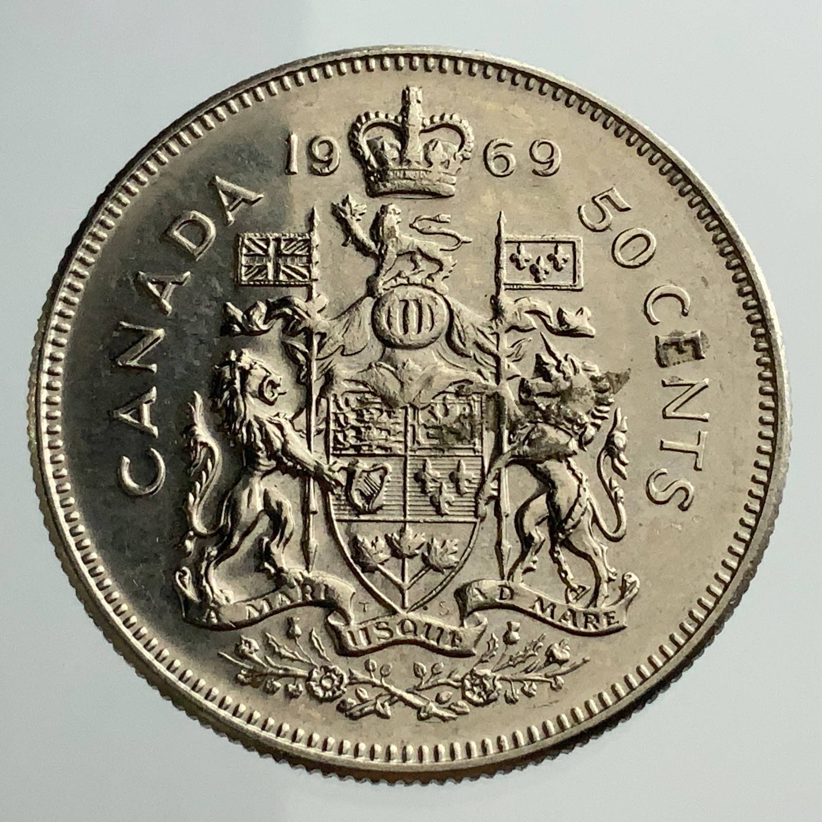 1969 Canada 50 Cents Half Dollar Coin KM# 75.1 Fifty Cents JJ008