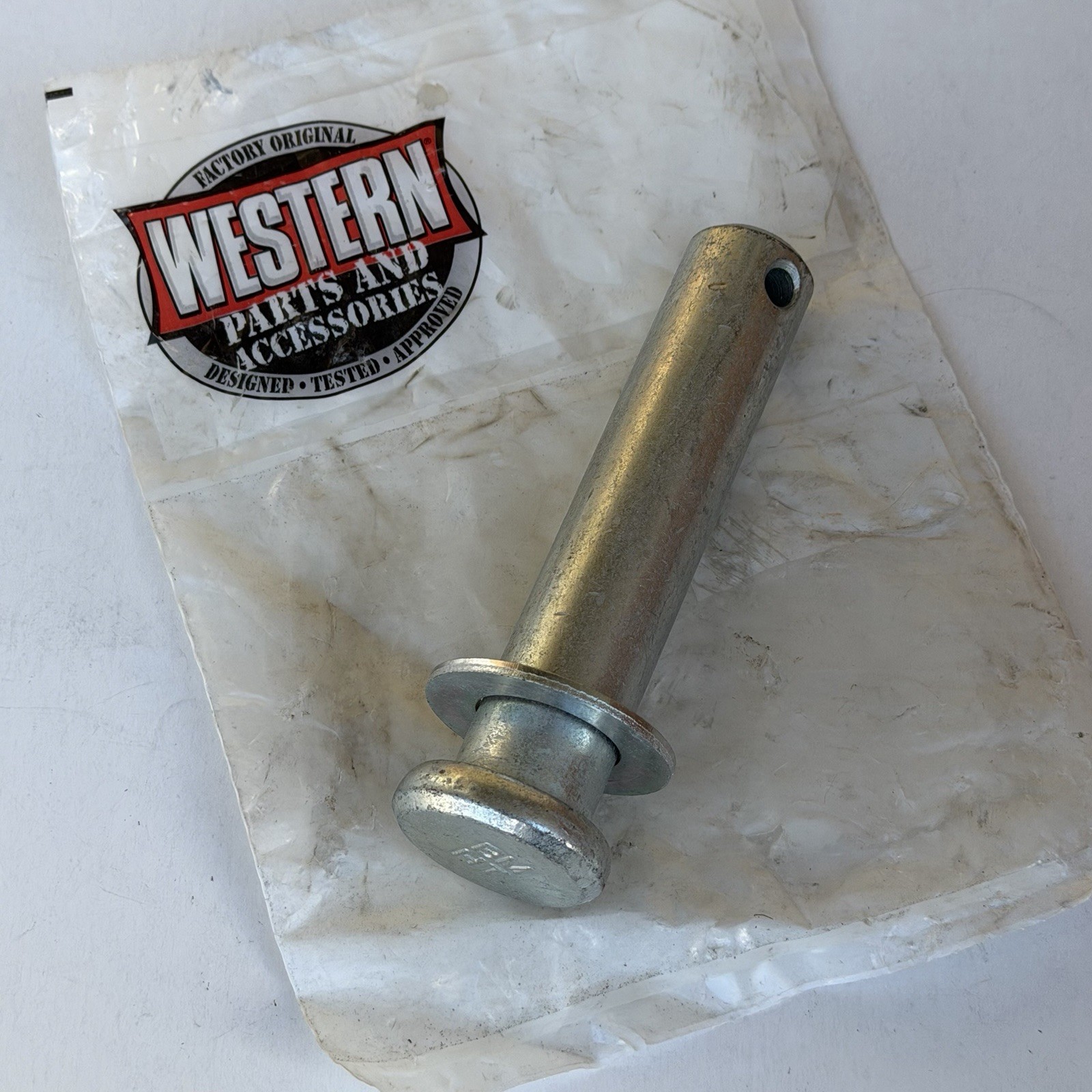 WESTERN FISHER SNOW PLOW CLEVIS PIVOT BAR PIN & WASHER 1" x 4-3/4"