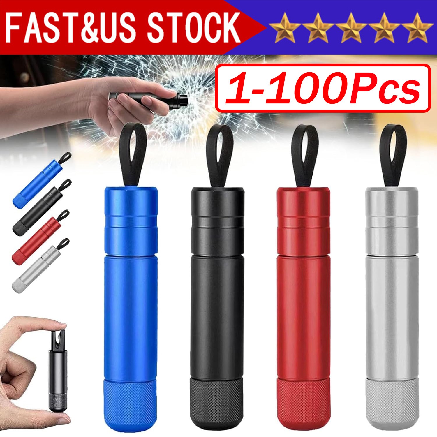 Car Safety Hammer Window Glass Breaker Seat Belt Emergency Escape Cutter Tool