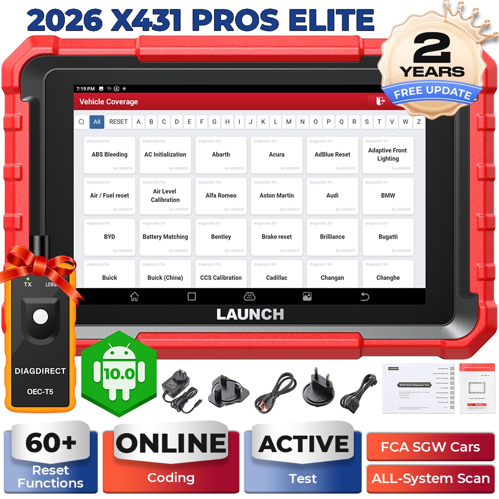 2026 Newest LAUNCH X431 Pro Elite V+ Bidirectional Car Diagnostic Scanner Coding