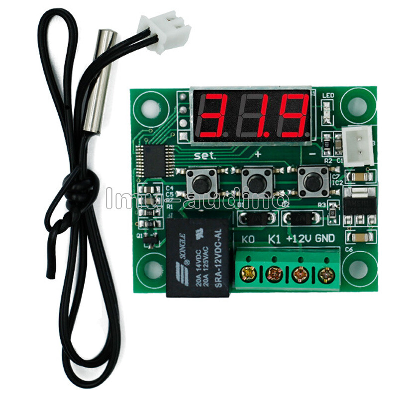 12V Digital W1209 Thermostat Temperature Controller NTC10K 1% 3950 Probe Cable