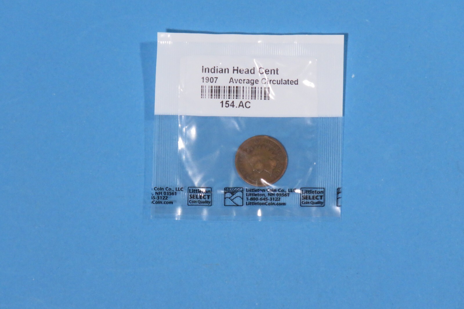 1907 P Indian Head Cent Average Circulation Sealed