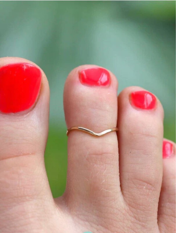 Valentine's Day Simple Fashionable Adjustable Toe Ring For Women's 925 SS