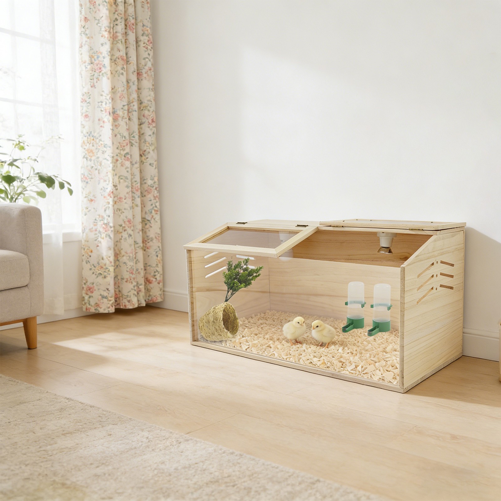 Chicken Brooder Box Indoor Small Animals Brooding Box 31.5*15.75*15.75in