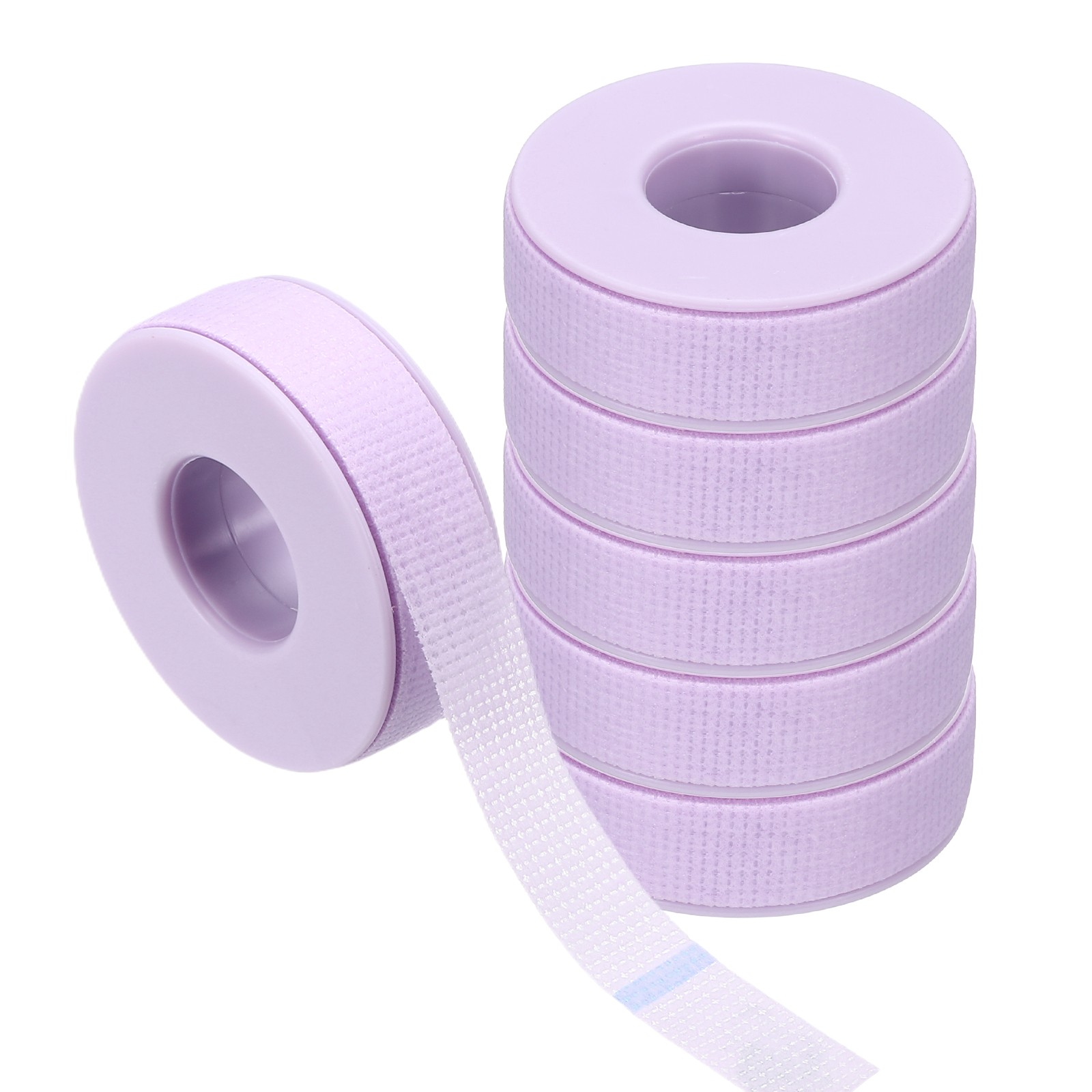 0.5in x 9.84yd Eyelash Tape, 6 Rolls Eye Lash Tape Silicone Breathable, Purple