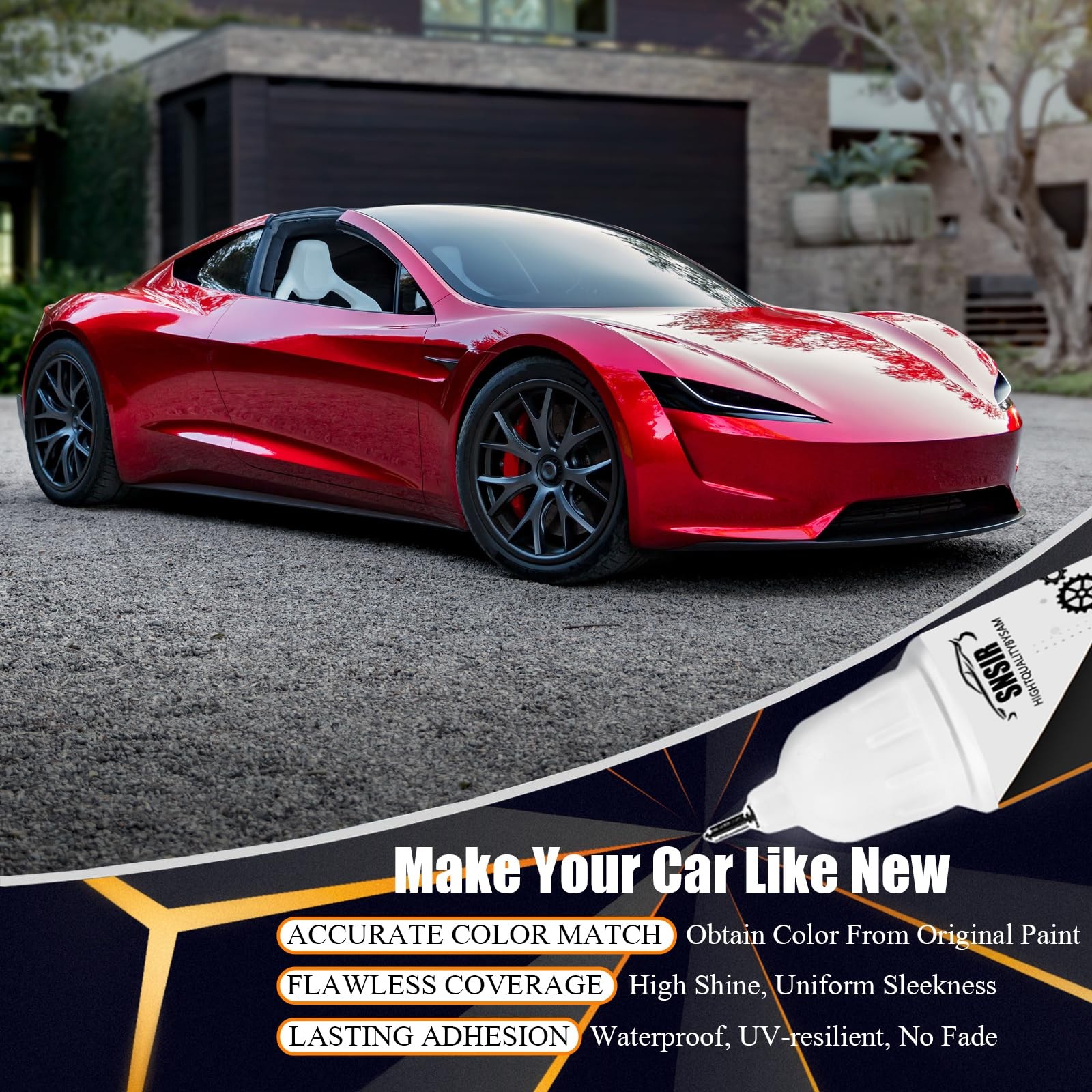 Car Touch up Paint(Solid Black(PBSB)) Compatible with Tesla Model Y/3/X/S, Ca...