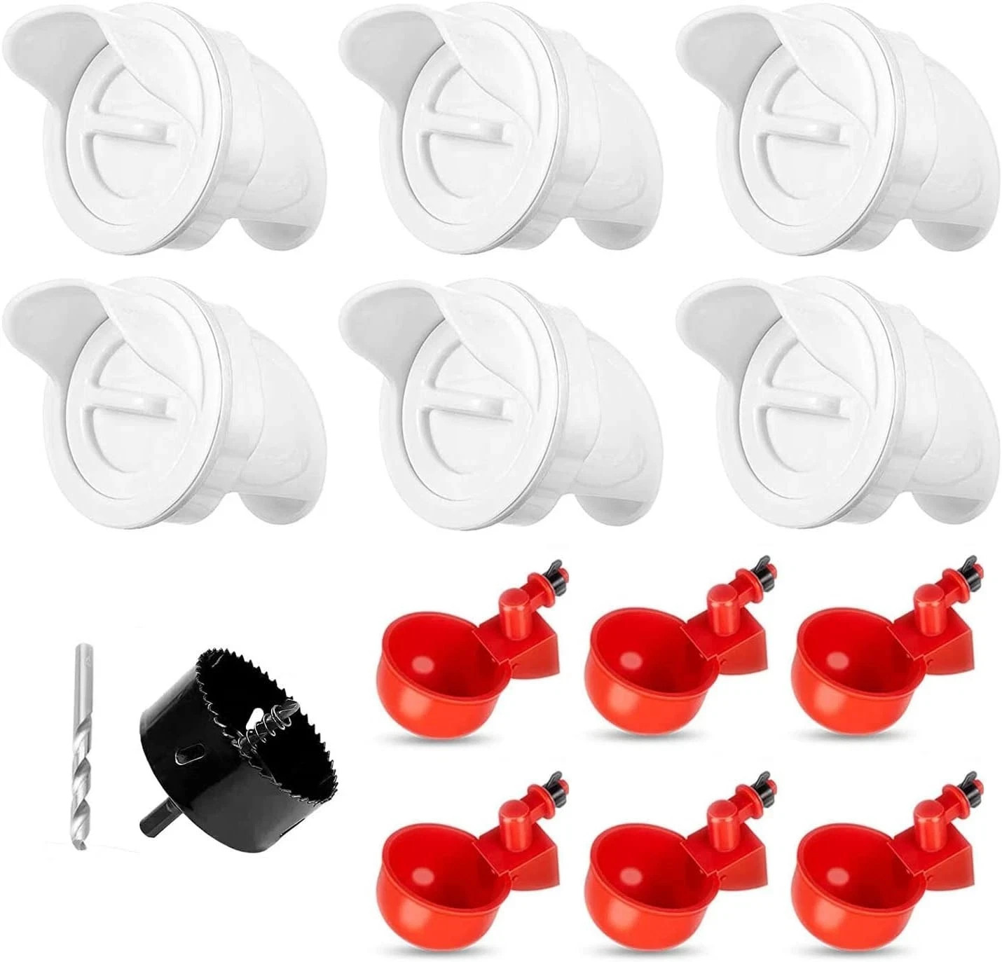 Chicken Feeder Waterproof and Chicken Waterer Cup, 6pcs No Waste Chicken Feed...