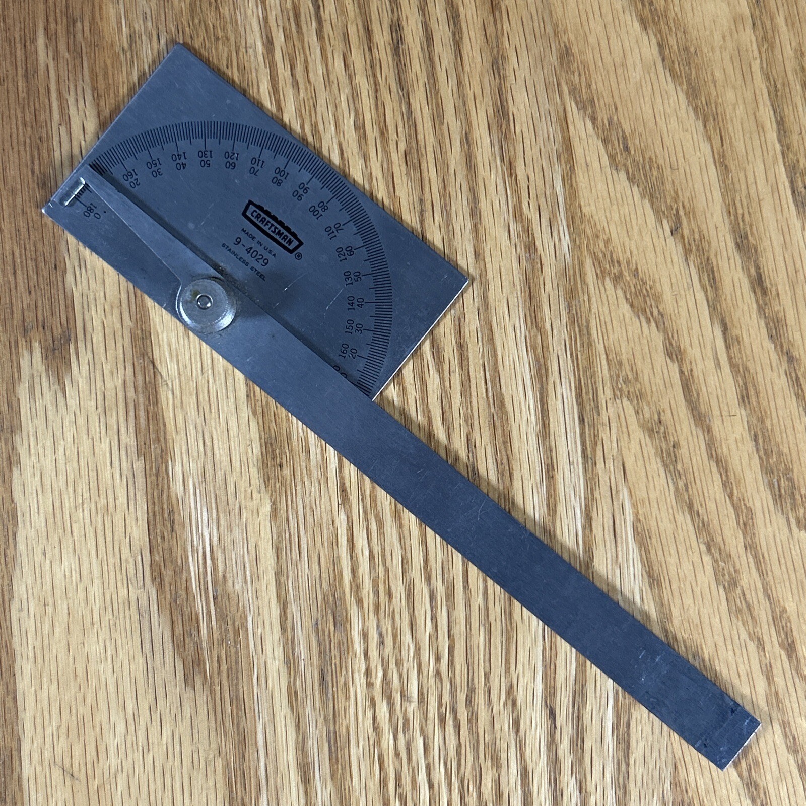 Vintage CRAFTSMAN # 9-4029 Protractor Drill Point Angle Gage Stainless Steel