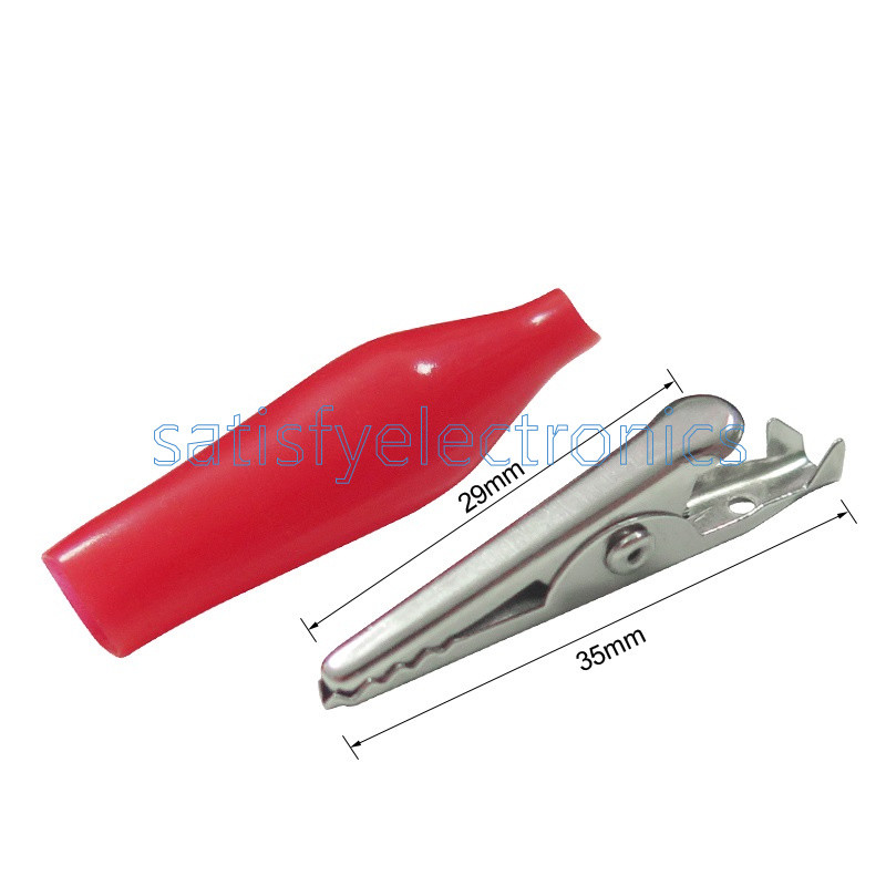 20pcs Black Red Soft Plastic Coated Testing Probe Aligator Clips Crocodile P2001