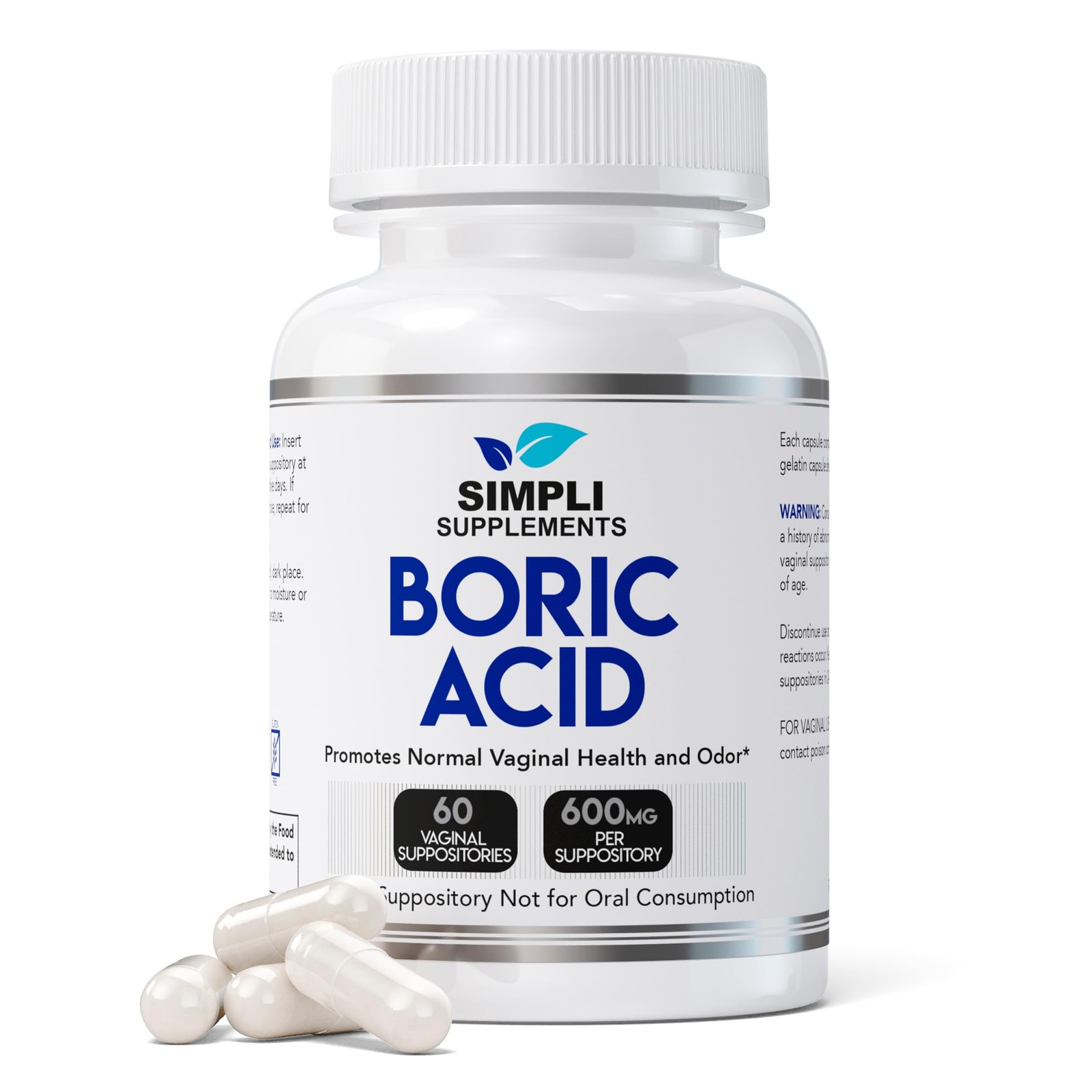 Boric Acid Suppositories for Women | BV Treatment | pH Balance  Vaginal Care